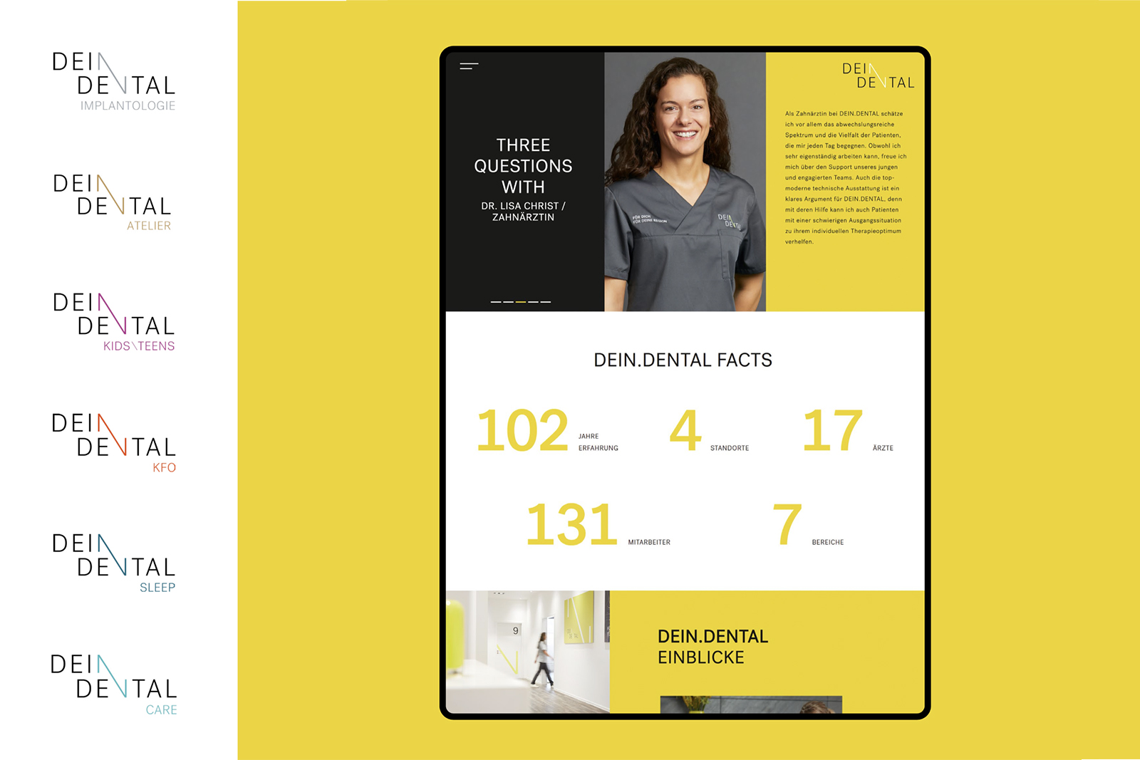Referenz von m2c ─ Online-Auftritt für DEIN.DENTAL
