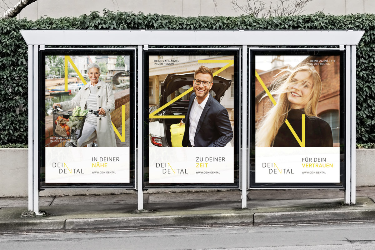 Referenz von m2c ─ Außenwerbung für DEIN.DENTAL